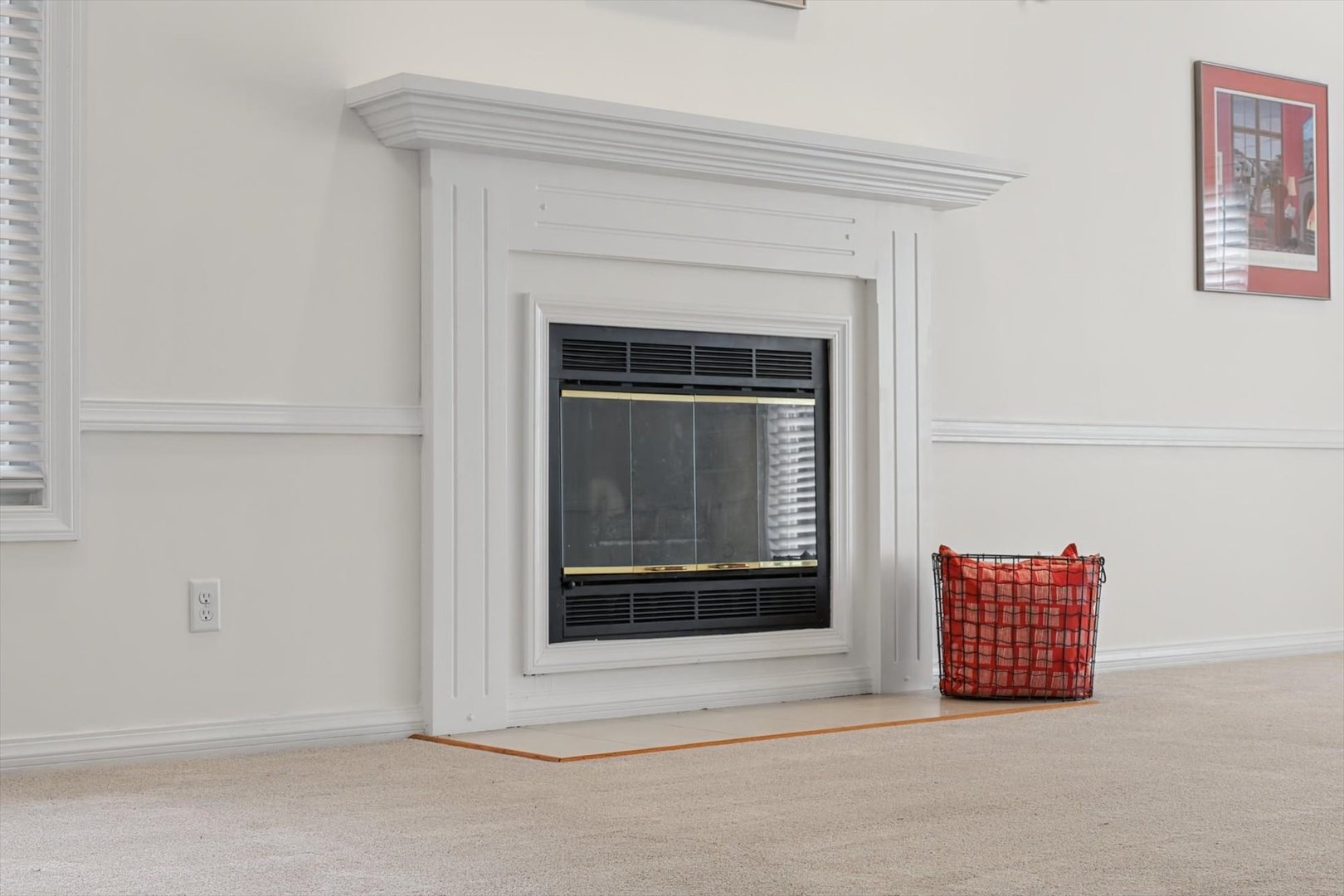 Take the chill off in front of the fireplace!